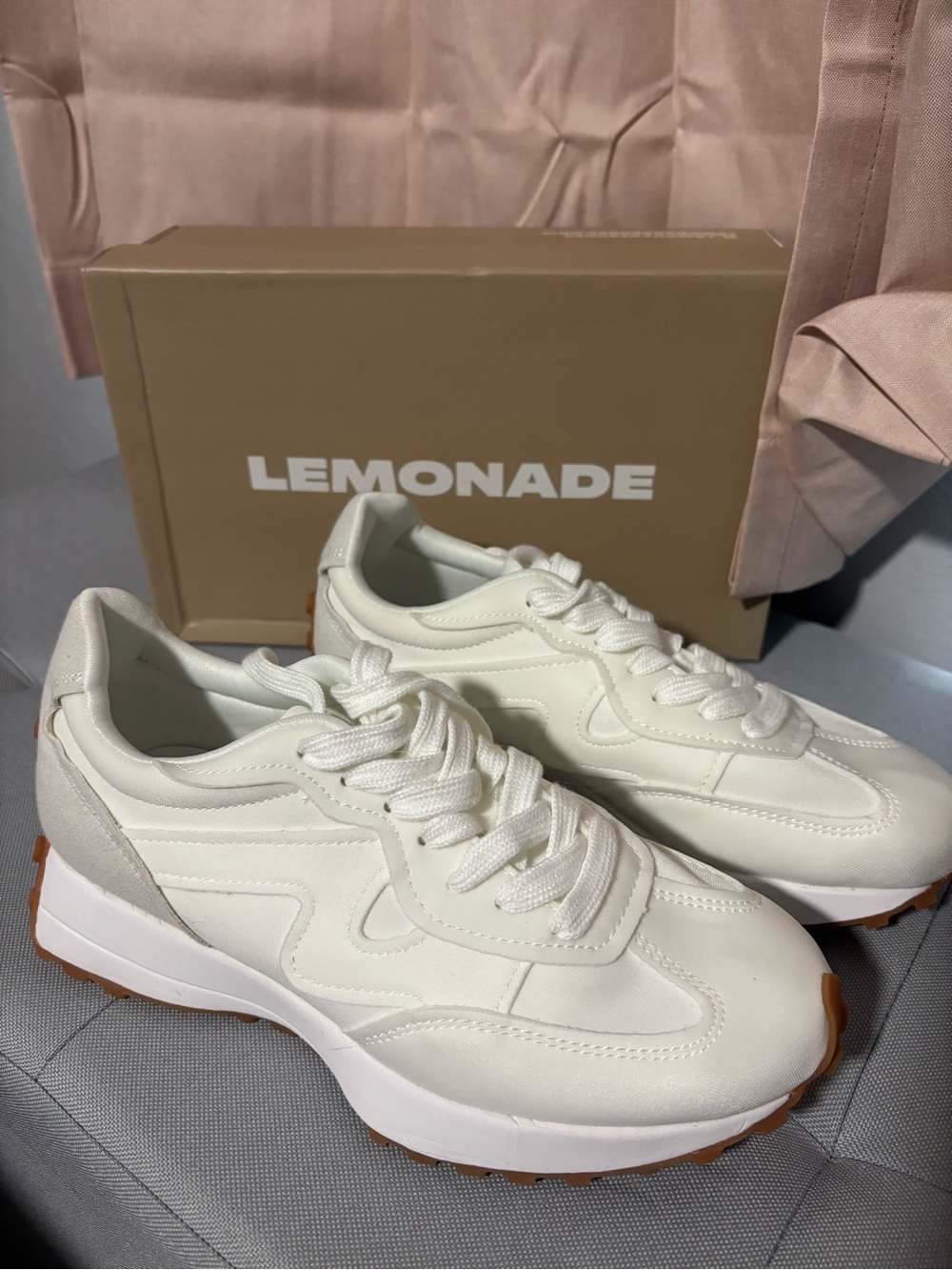 Lemonade Cream-White Platform Sneakers